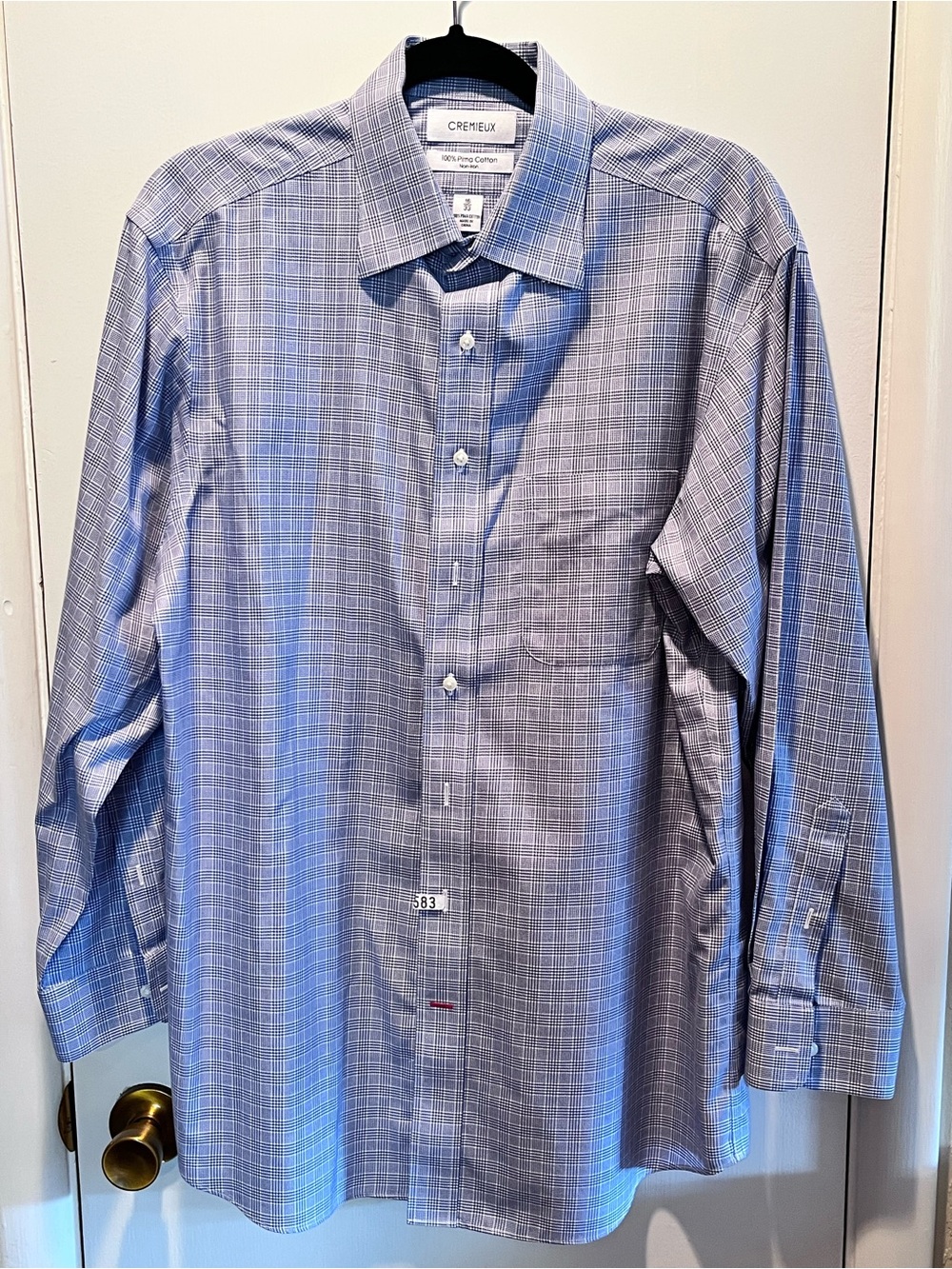 Daniel Cremieux Men's Light Blue Windowpane Dress Shirt
